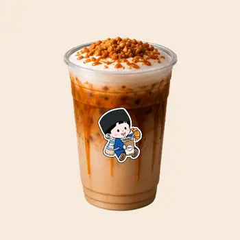 Iced Butterscotch Macchiato With Butterscotch Chip